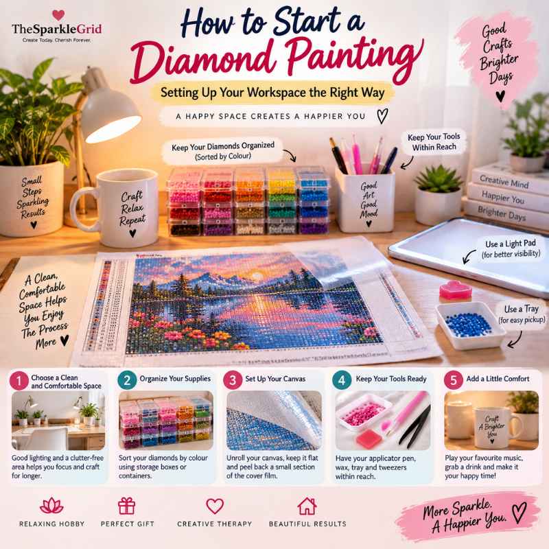 How to Start a Diamond Painting: Setting Up Your Workspace the Right Way