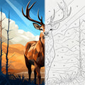 Majestic Stag Low-Poly Forest Portrait Paint by Numbers Kit | Wildlife Animal Paint by Numbers for Adults