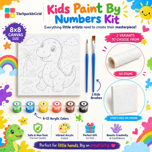 Kids Paint by Numbers kit contents by TheSparkleGrid