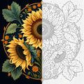 Art Nouveau Sunflower Medallion Paint by Numbers Kit | Botanical Paint by Numbers for Adults