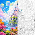 Fantasy Princess Castle on Mountain Paint by Numbers Kit | Magical Castle Paint by Numbers for Adults and Kids