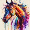 Watercolour Horse Portrait 5D Diamond Painting Kit | Abstract Animal Diamond Art for Adults