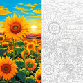 Sunflower Field Sunset Paint by Numbers Kit | Floral Landscape Paint by Numbers for Adults