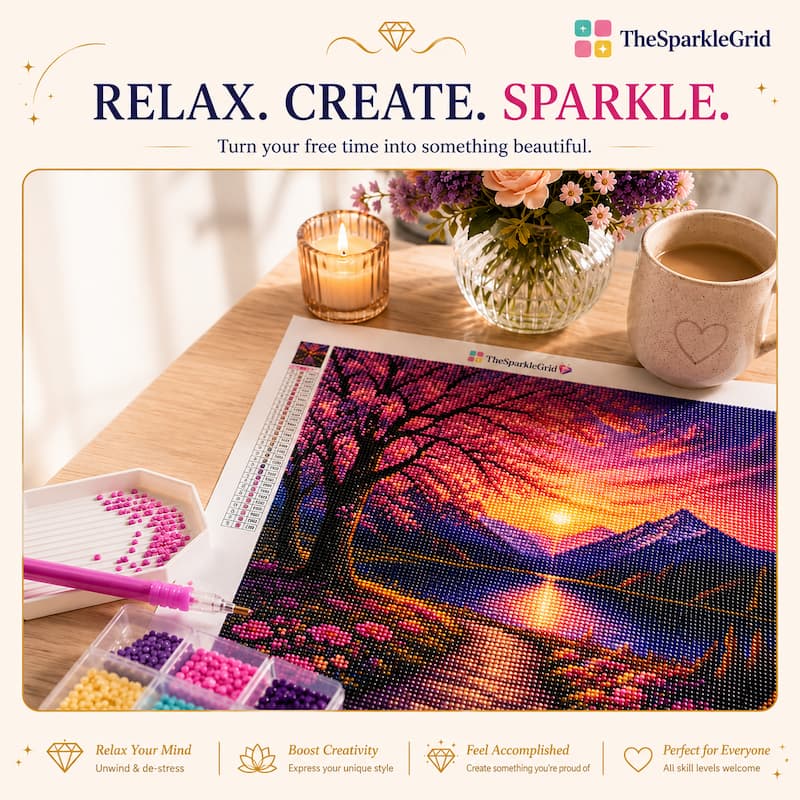 Diamond painting kit relax and create with TheSparkleGrid