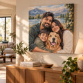 Finished custom paint by numbers artwork displayed as home wall decor