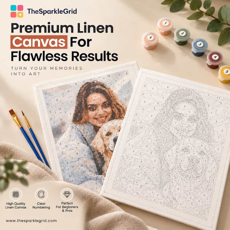Premium linen canvas for Paint by Numbers by TheSparkleGrid